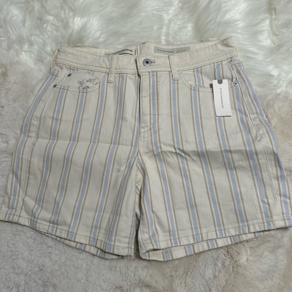 🆕 NWT Pilcro + Letterpress Anthropologie |High Rise Slim Boyfriend Shorts,Sz 27